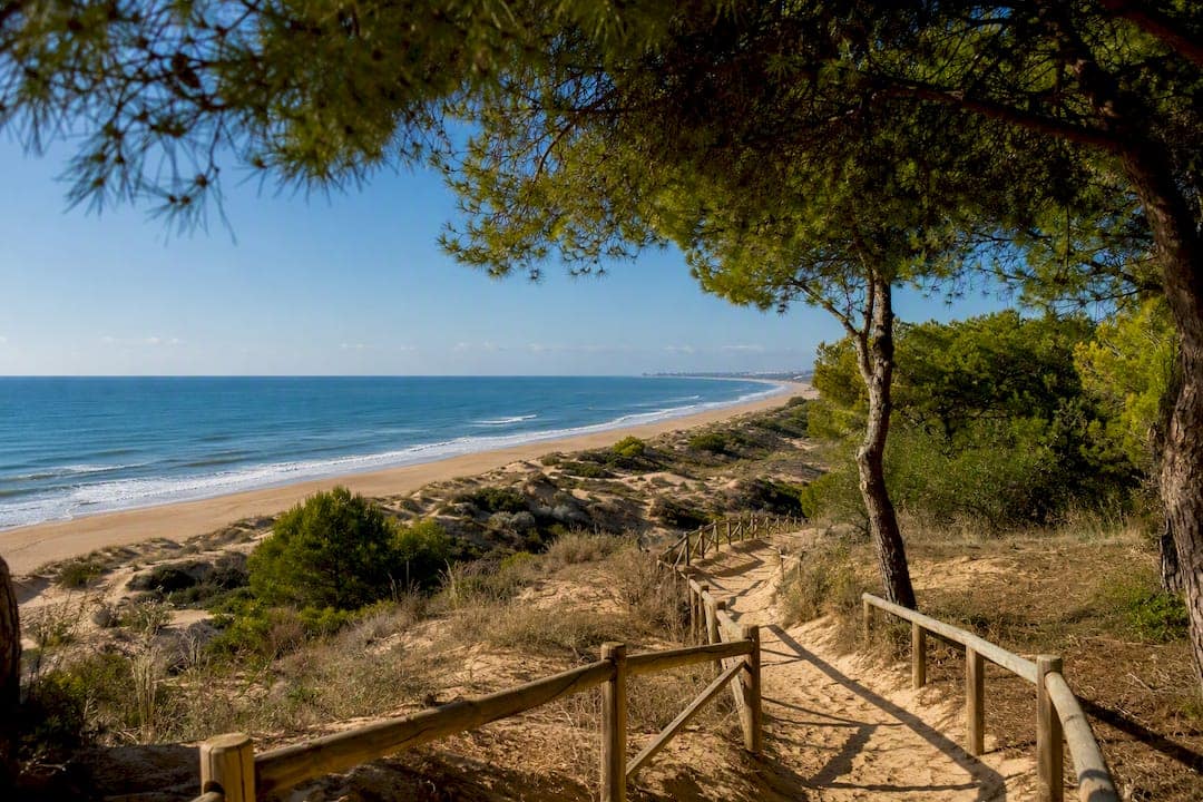 Sunrise over Guardamar beach and dunes