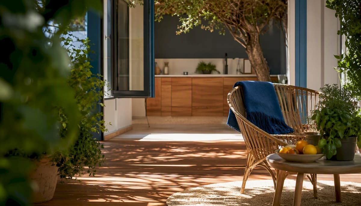 Bright staged Spanish home interior with natural light